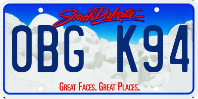 SD license plate 0BGK94