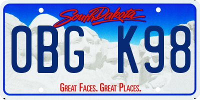 SD license plate 0BGK98