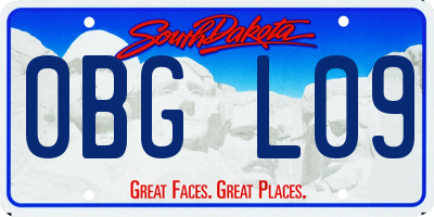 SD license plate 0BGL09