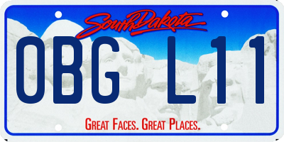 SD license plate 0BGL11