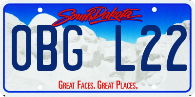 SD license plate 0BGL22