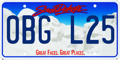 SD license plate 0BGL25