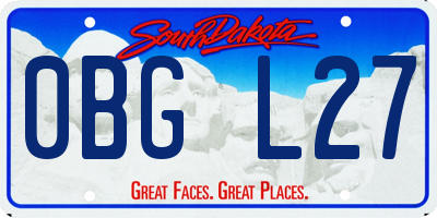 SD license plate 0BGL27