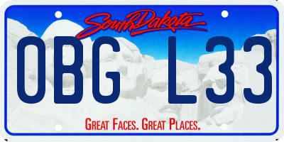 SD license plate 0BGL33