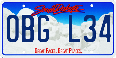 SD license plate 0BGL34