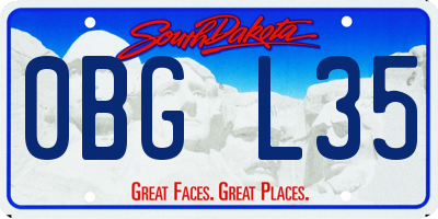 SD license plate 0BGL35