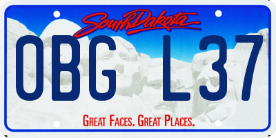 SD license plate 0BGL37