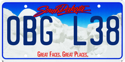SD license plate 0BGL38