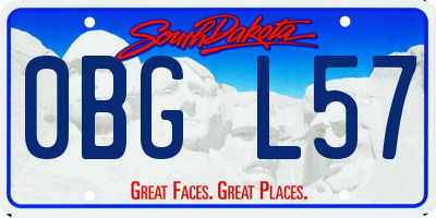 SD license plate 0BGL57