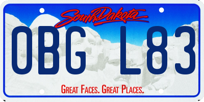 SD license plate 0BGL83