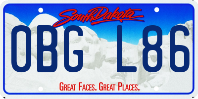 SD license plate 0BGL86