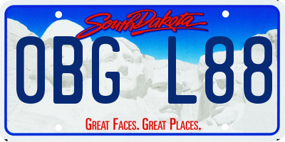SD license plate 0BGL88