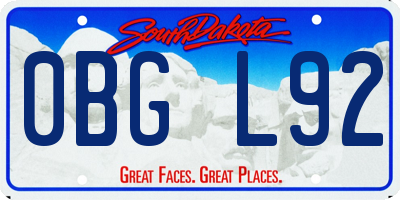 SD license plate 0BGL92