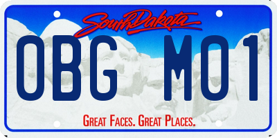 SD license plate 0BGM01