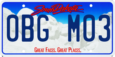 SD license plate 0BGM03