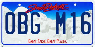 SD license plate 0BGM16