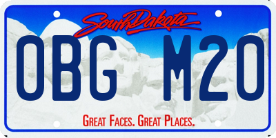 SD license plate 0BGM20