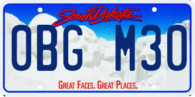 SD license plate 0BGM30