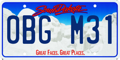 SD license plate 0BGM31