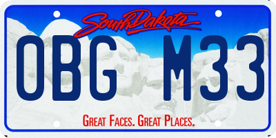 SD license plate 0BGM33