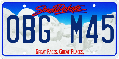 SD license plate 0BGM45