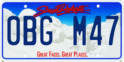 SD license plate 0BGM47