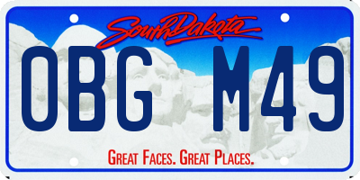 SD license plate 0BGM49