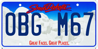 SD license plate 0BGM67