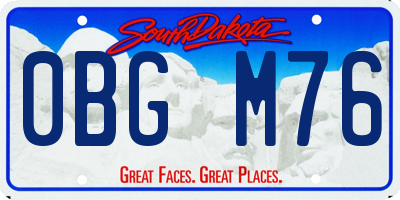 SD license plate 0BGM76