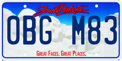 SD license plate 0BGM83