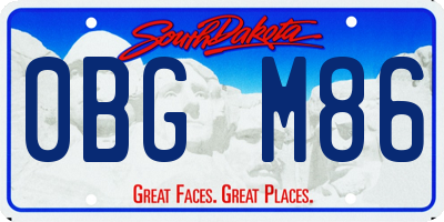 SD license plate 0BGM86
