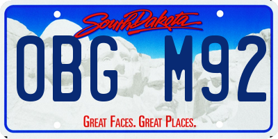 SD license plate 0BGM92