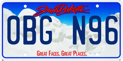 SD license plate 0BGN96