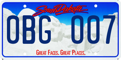 SD license plate 0BGO07