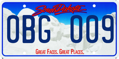 SD license plate 0BGO09