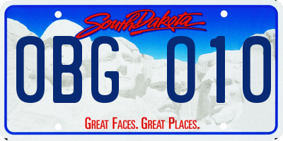 SD license plate 0BGO10