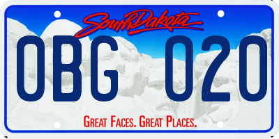 SD license plate 0BGO20