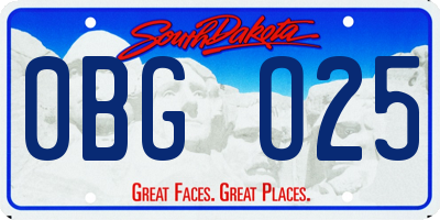 SD license plate 0BGO25