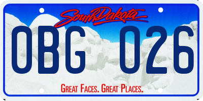SD license plate 0BGO26