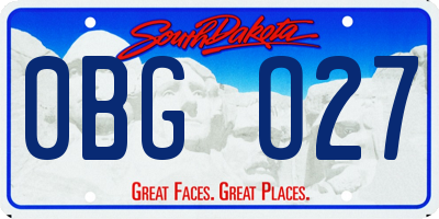 SD license plate 0BGO27