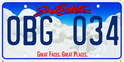 SD license plate 0BGO34