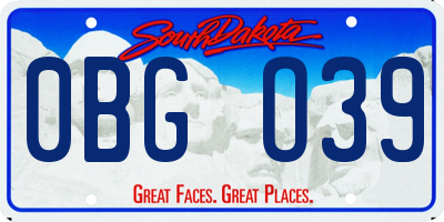 SD license plate 0BGO39