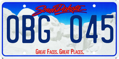SD license plate 0BGO45