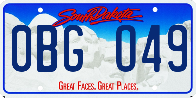 SD license plate 0BGO49
