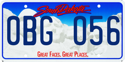 SD license plate 0BGO56