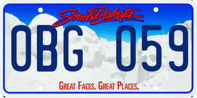 SD license plate 0BGO59