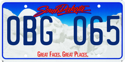 SD license plate 0BGO65