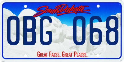 SD license plate 0BGO68