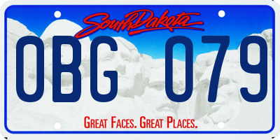 SD license plate 0BGO79