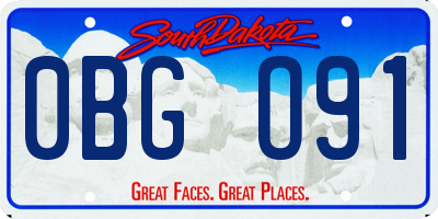 SD license plate 0BGO91